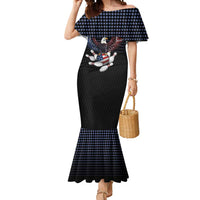 Custom Patriotic Bowling Mermaid Dress with Bald Eagle, American Flag Bowling Ball - Wonder Print Shop