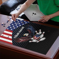 Custom Patriotic Bowling Puzzle with Bald Eagle, American Flag Bowling Ball - Wonder Print Shop