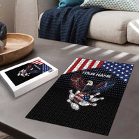 Custom Patriotic Bowling Puzzle with Bald Eagle, American Flag Bowling Ball - Wonder Print Shop