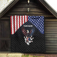 Custom Patriotic Bowling Quilt with Bald Eagle, American Flag Bowling Ball - Wonder Print Shop