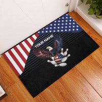 Custom Patriotic Bowling Rubber Doormat with Bald Eagle, American Flag Bowling Ball - Wonder Print Shop