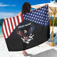 Custom Patriotic Bowling Sarong with Bald Eagle, American Flag Bowling Ball - Wonder Print Shop