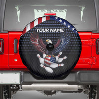Custom Patriotic Bowling Spare Tire Cover with Bald Eagle, American Flag Bowling Ball - Wonder Print Shop