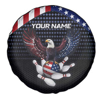 Custom Patriotic Bowling Spare Tire Cover with Bald Eagle, American Flag Bowling Ball - Wonder Print Shop