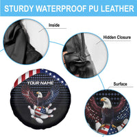 Custom Patriotic Bowling Spare Tire Cover with Bald Eagle, American Flag Bowling Ball - Wonder Print Shop