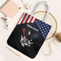 Custom Patriotic Bowling Tote Bag with Bald Eagle, American Flag Bowling Ball - Wonder Print Shop