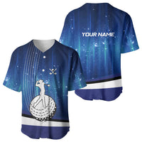 Custom Galaxy Golf Baseball Jersey with Golfer Silhouette, Golf Ball Design - Wonder Print Shop