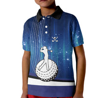 Custom Galaxy Golf Kid Polo Shirt with Golfer Silhouette, Golf Ball Design - Wonder Print Shop