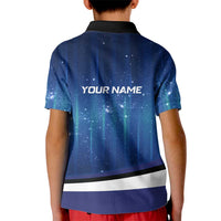 Custom Galaxy Golf Kid Polo Shirt with Golfer Silhouette, Golf Ball Design - Wonder Print Shop