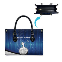 Custom Galaxy Golf Leather Bag with Golfer Silhouette, Golf Ball Design - Wonder Print Shop