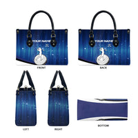 Custom Galaxy Golf Leather Bag with Golfer Silhouette, Golf Ball Design - Wonder Print Shop