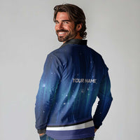 Custom Galaxy Golf Long Sleeve Polo Shirt with Golfer Silhouette, Golf Ball Design - Wonder Print Shop