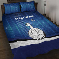 Custom Galaxy Golf Quilt Bed Set with Golfer Silhouette, Golf Ball Design - Wonder Print Shop