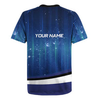 Custom Galaxy Golf Rugby Jersey with Golfer Silhouette, Golf Ball Design - Wonder Print Shop