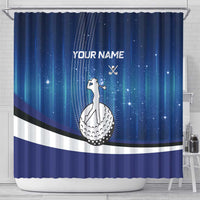 Custom Galaxy Golf Shower Curtain with Golfer Silhouette, Golf Ball Design - Wonder Print Shop
