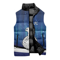 Custom Galaxy Golf Sleeveless Puffer Jacket with Golfer Silhouette, Golf Ball Design - Wonder Print Shop
