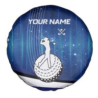 Custom Galaxy Golf Spare Tire Cover with Golfer Silhouette, Golf Ball Design - Wonder Print Shop