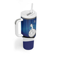 Custom Galaxy Golf Tumbler With Handle with Golfer Silhouette, Golf Ball Design - Wonder Print Shop