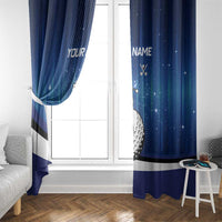 Custom Galaxy Golf Window Curtain with Golfer Silhouette, Golf Ball Design - Wonder Print Shop