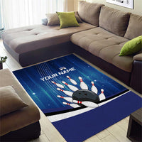 Custom Galaxy Bowling Area Rug with Striking Pins and Ball Design - Wonder Print Shop