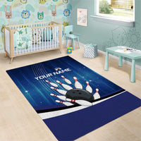 Custom Galaxy Bowling Area Rug with Striking Pins and Ball Design - Wonder Print Shop