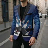 Custom Galaxy Bowling Blazer with Striking Pins and Ball Design - Wonder Print Shop