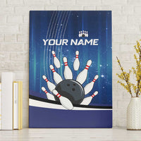 Custom Galaxy Bowling Canvas Wall Art with Striking Pins and Ball Design - Wonder Print Shop