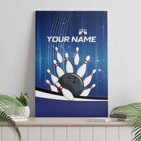 Custom Galaxy Bowling Canvas Wall Art with Striking Pins and Ball Design - Wonder Print Shop
