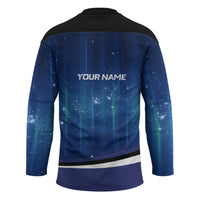 Custom Galaxy Bowling Hockey Jersey with Striking Pins and Ball Design - Wonder Print Shop