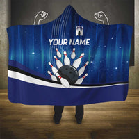 Custom Galaxy Bowling Hooded Blanket with Striking Pins and Ball Design - Wonder Print Shop