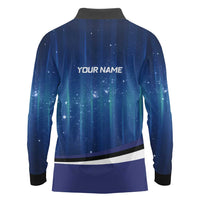 Custom Galaxy Bowling Long Sleeve Polo Shirt with Striking Pins and Ball Design - Wonder Print Shop