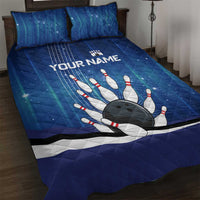 Custom Galaxy Bowling Quilt Bed Set with Striking Pins and Ball Design - Wonder Print Shop