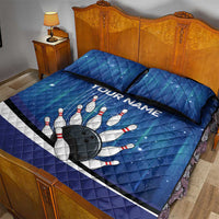 Custom Galaxy Bowling Quilt Bed Set with Striking Pins and Ball Design - Wonder Print Shop