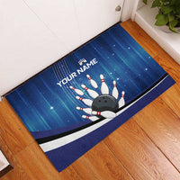 Custom Galaxy Bowling Rubber Doormat with Striking Pins and Ball Design - Wonder Print Shop