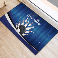 Custom Galaxy Bowling Rubber Doormat with Striking Pins and Ball Design - Wonder Print Shop