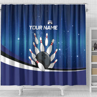 Custom Galaxy Bowling Shower Curtain with Striking Pins and Ball Design - Wonder Print Shop
