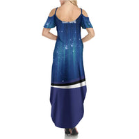 Custom Galaxy Bowling Summer Maxi Dress with Striking Pins and Ball Design - Wonder Print Shop