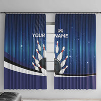 Custom Galaxy Bowling Window Curtain with Striking Pins and Ball Design - Wonder Print Shop