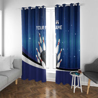 Custom Galaxy Bowling Window Curtain with Striking Pins and Ball Design - Wonder Print Shop