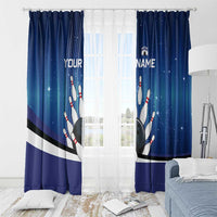 Custom Galaxy Bowling Window Curtain with Striking Pins and Ball Design - Wonder Print Shop