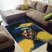 Custom Camo Redfish Area Rug with Colorful Fish Design, Yellow Splatter Pattern - Wonder Print Shop