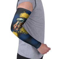 Custom Camo Redfish Arm Sleeves with Colorful Fish Design, Yellow Splatter Pattern - Wonder Print Shop