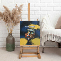 Custom Camo Redfish Canvas Wall Art with Colorful Fish Design, Yellow Splatter Pattern - Wonder Print Shop