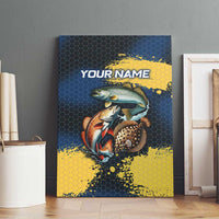 Custom Camo Redfish Canvas Wall Art with Colorful Fish Design, Yellow Splatter Pattern - Wonder Print Shop