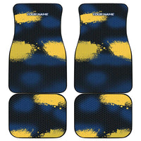 Custom Camo Redfish Car Mats with Colorful Fish Design, Yellow Splatter Pattern - Wonder Print Shop