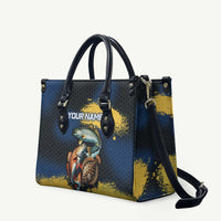 Custom Camo Redfish Leather Bag with Colorful Fish Design, Yellow Splatter Pattern - Wonder Print Shop