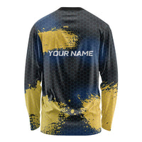 Custom Camo Redfish Long Sleeve Shirt with Colorful Fish Design, Yellow Splatter Pattern - Wonder Print Shop