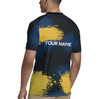 Custom Camo Redfish Rugby Jersey with Colorful Fish Design, Yellow Splatter Pattern - Wonder Print Shop