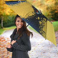 Custom Camo Redfish Umbrella with Colorful Fish Design, Yellow Splatter Pattern - Wonder Print Shop