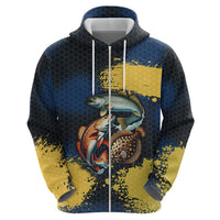 Custom Camo Redfish Zip Hoodie with Colorful Fish Design, Yellow Splatter Pattern - Wonder Print Shop